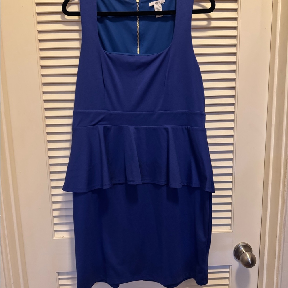 Bar III Royal Blue Peplum Mini Dress